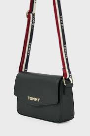 Tommy Hilfiger Black Crossbody Bag with Red Strap